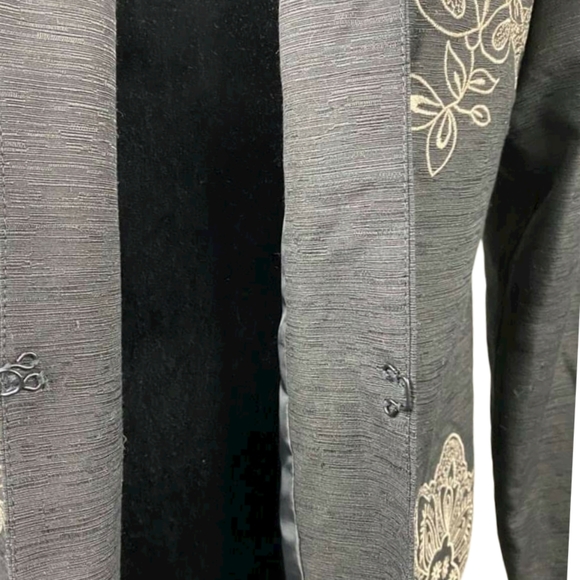 SILKLAND Blazer Jacket Grey Cream Silk Mandala - Picture 6 of 7